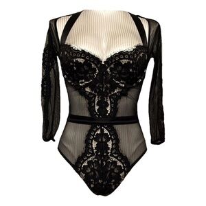Victoria's Secret Black Lace Bodysuit